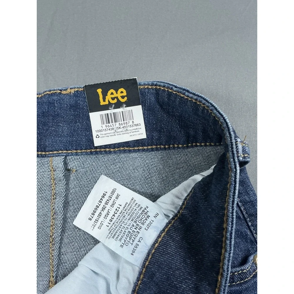 Lee‎ Legendary Plus Wide Leg Trouser Jeans 24W Long Dark Wash High Rise NWT - Picture 12 of 14